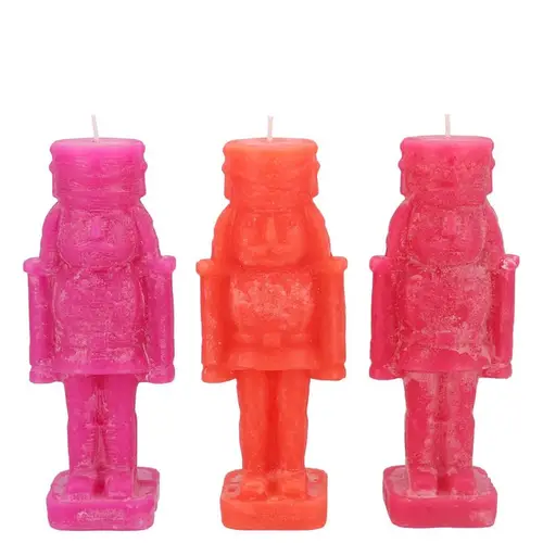 Kerze Nussknacker mix fuchsia 04x04x12cm