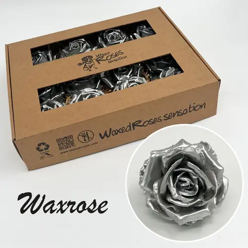 Seiden Wachs Rose silber