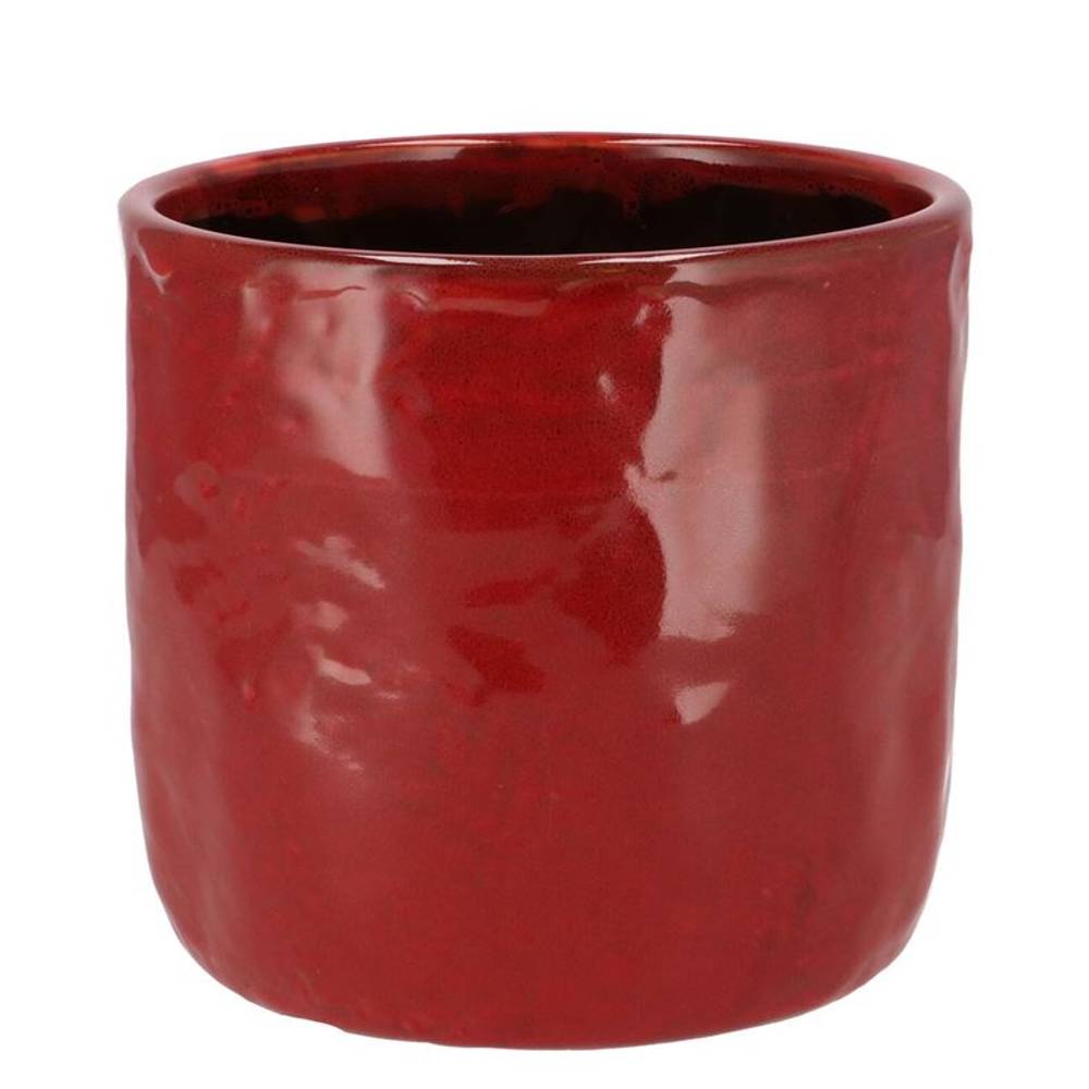 Keramik Übertopf Iron Stone rot D16cm H15cm