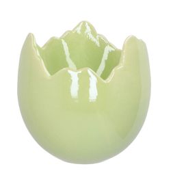 Keramik Übertopf Ei perle grün D15cm H15cm
