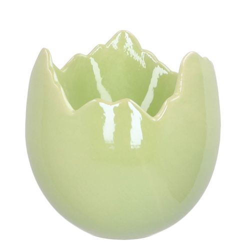Keramik Übertopf Ei perle grün D15cm H15cm