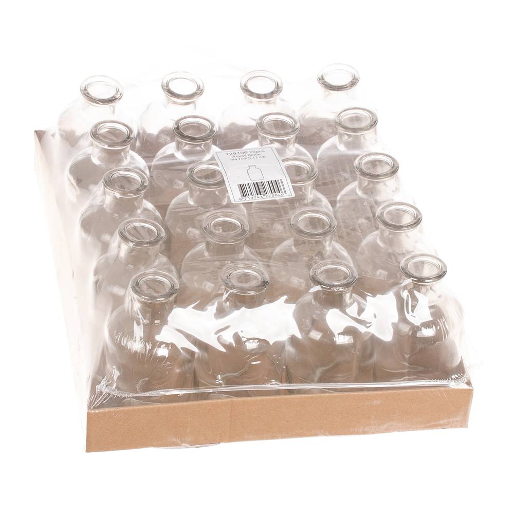 Glas Flasche Rund D07cm H12.5cm