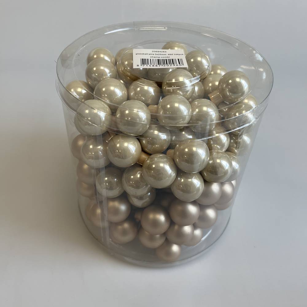 Kugel auf Draht champagne mix D03cm x144