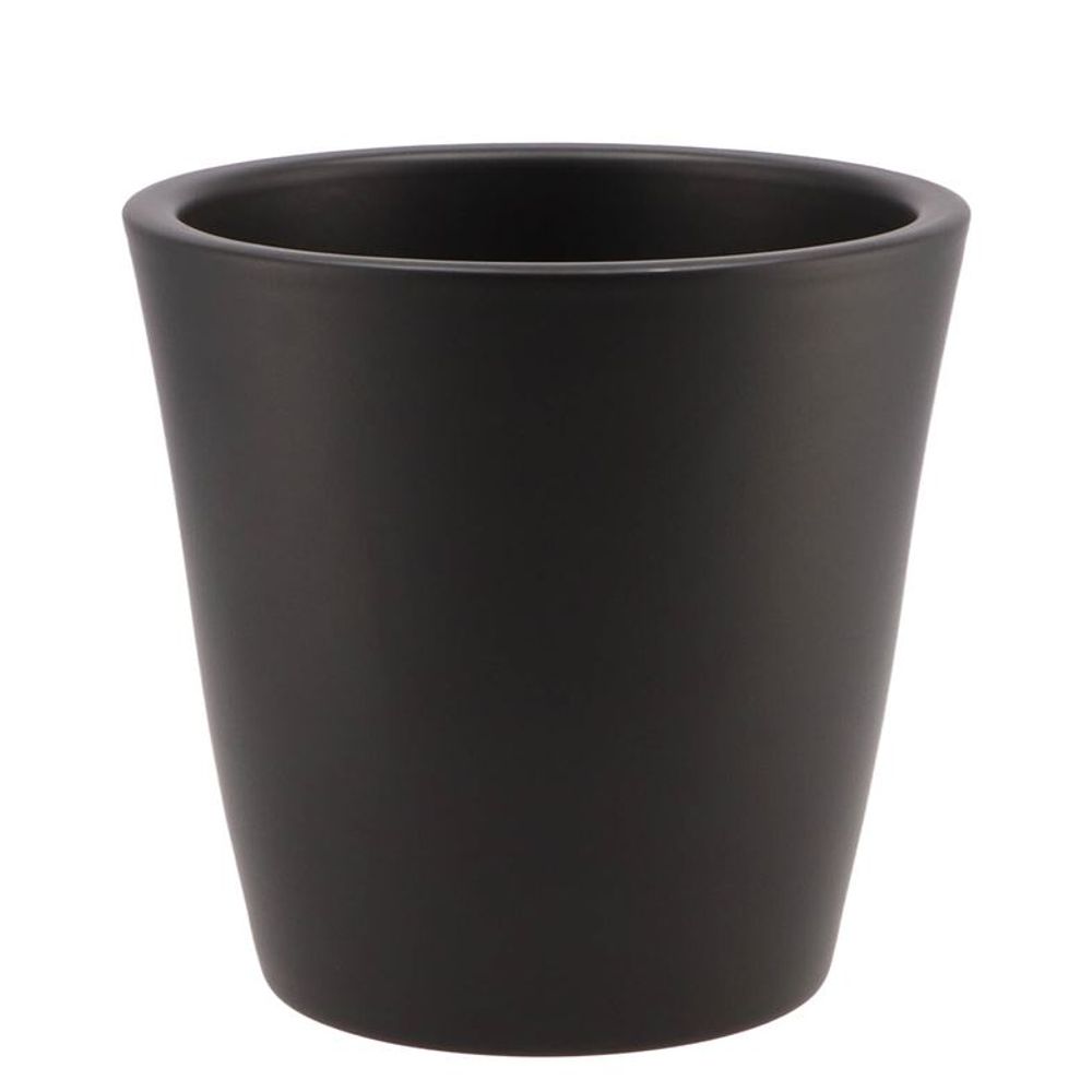 Keramik Übertopf Vinci schwarz matt D18cm H16cm