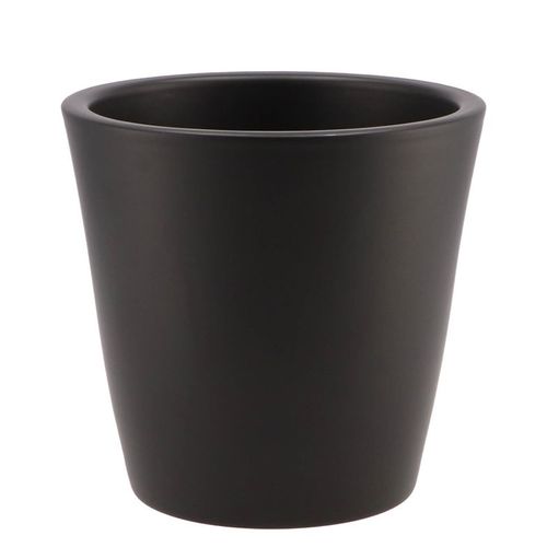 Keramik Übertopf Vinci schwarz matt D18cm H16cm
