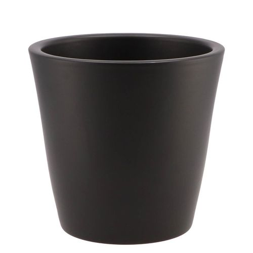 Keramik Übertopf Vinci schwarz matt D18cm H16cm
