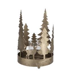 Metall Teelicht Kaya Xmas gold 19x27cm