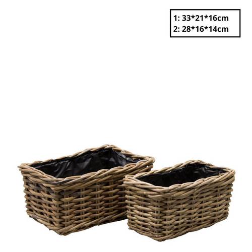 Korb Terima 4Eck 2/Set braun 33x21x16cm