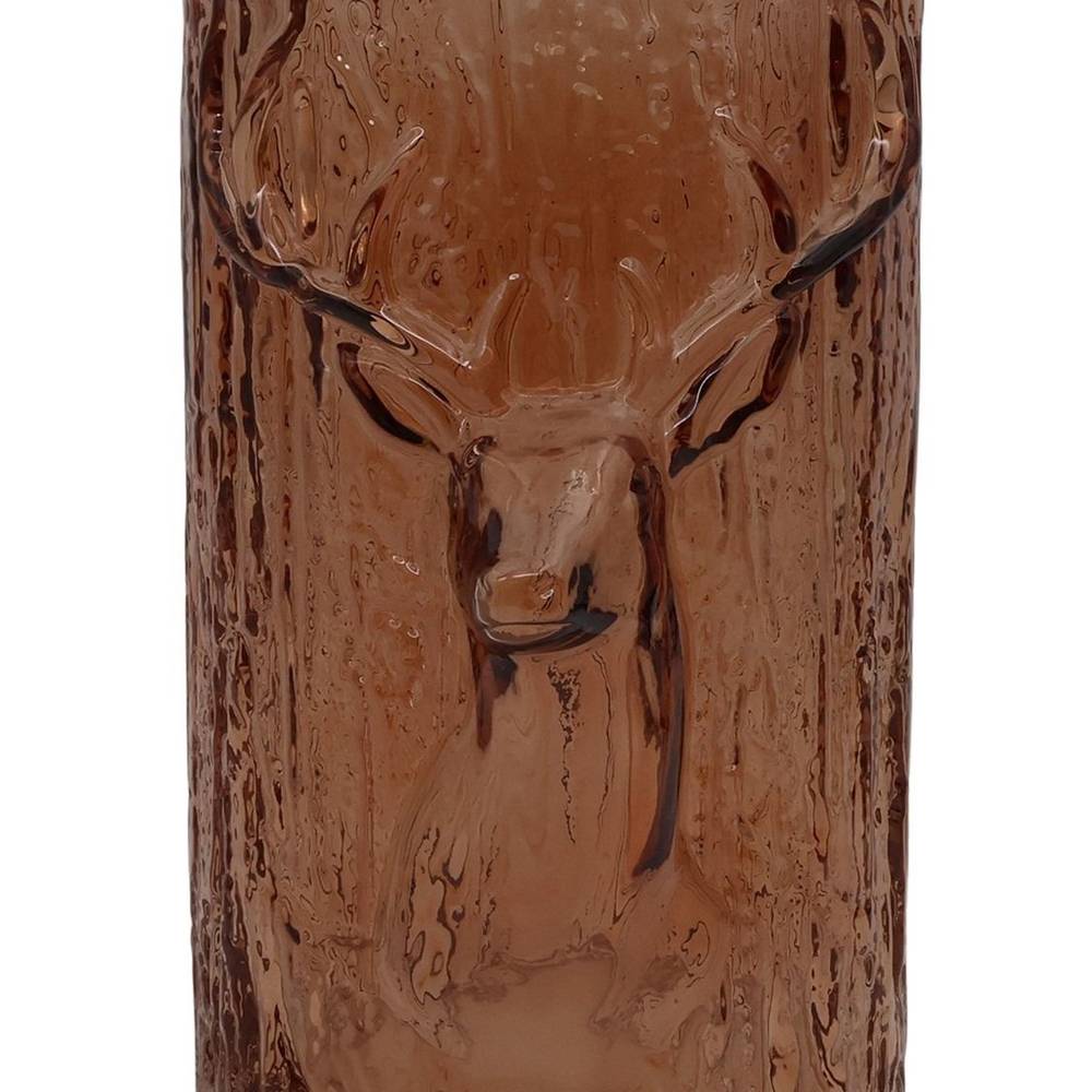 Glas Vase Hirsch braun D15cm H26cm