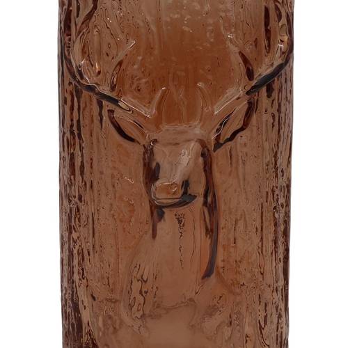 Glas Vase Hirsch braun D15cm H26cm