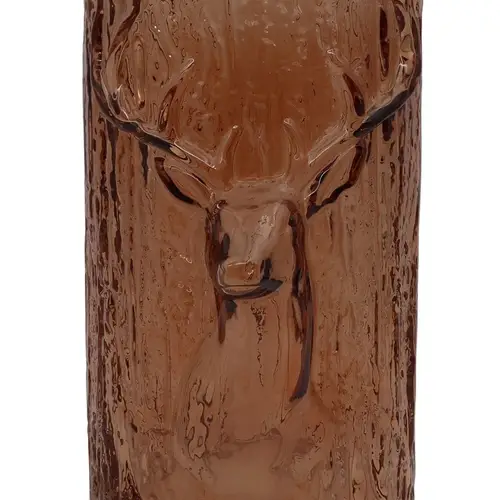 Glas Vase Hirsch braun D15cm H26cm