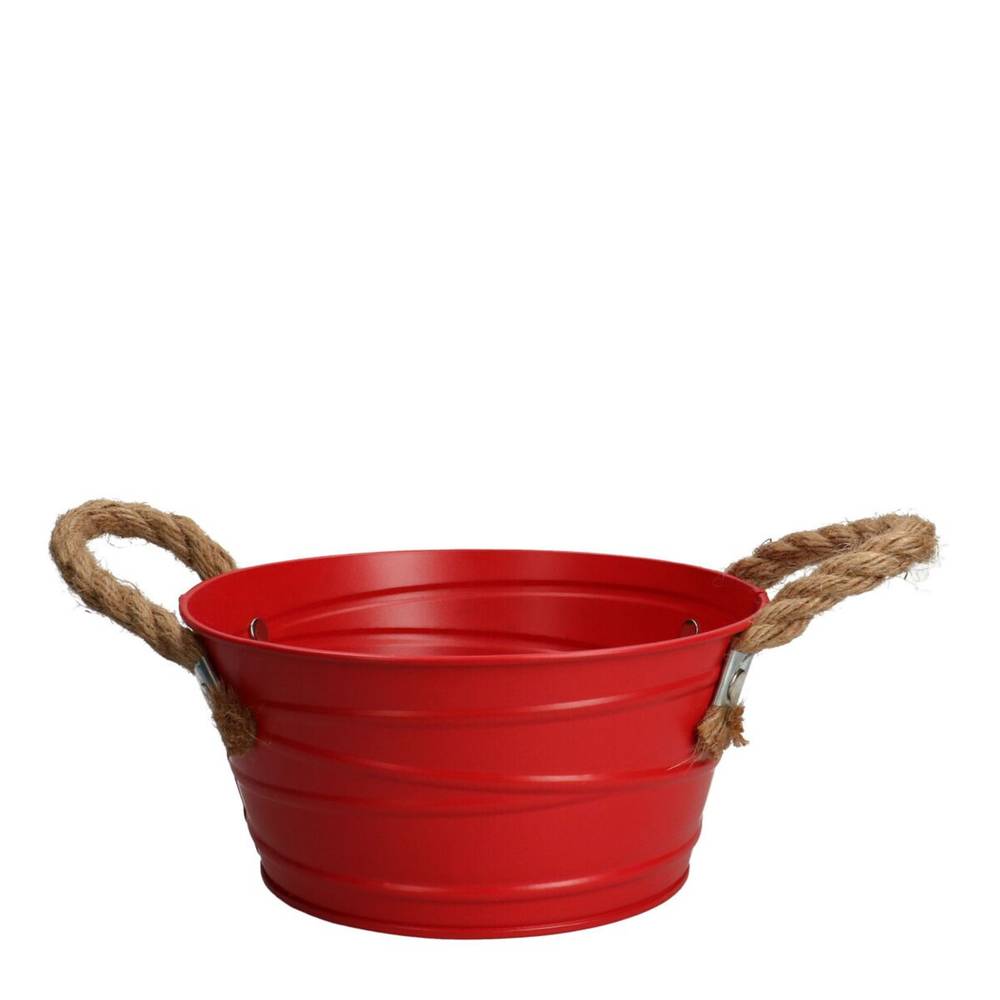 Zink Übertopf Julia rot D18.5cm H09cm
