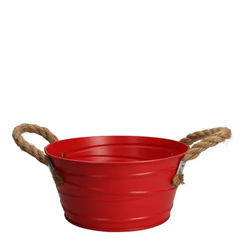 Zink Übertopf Julia rot D18.5cm H09cm
