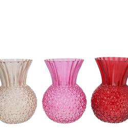 Glas Vase Senna Dutch rosa mix D16cm H22cm