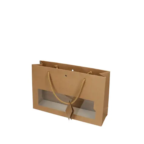 Tasche Fenster braun 28x8x18cm