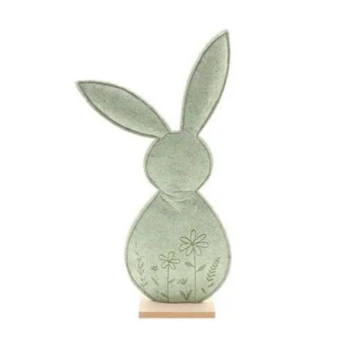Kaninchen auf Holz grün 16.5x06x44cm