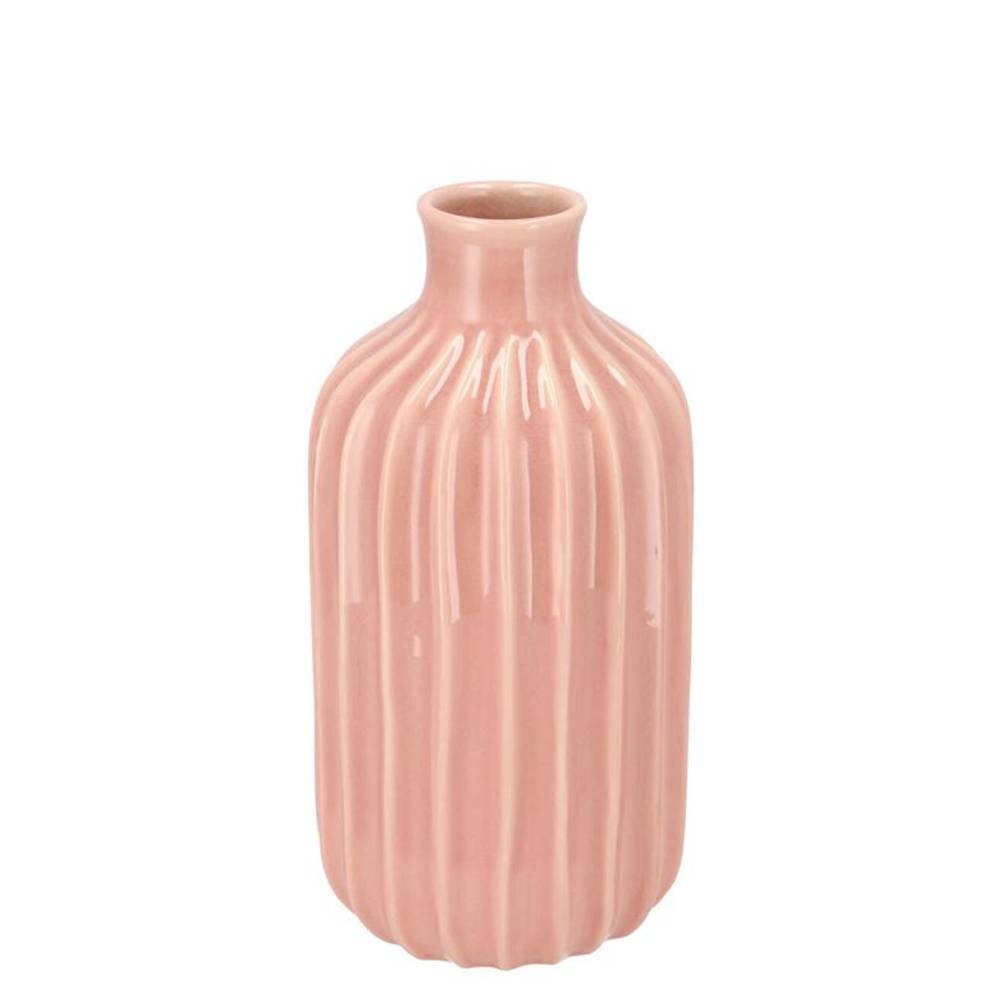 Keramik Vase Gia Stripes alt rosa 13x13x20cm