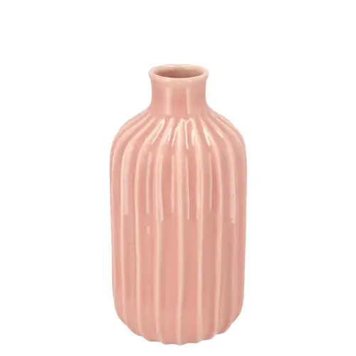 Keramik Vase Gia Stripes alt rosa 13x13x20cm