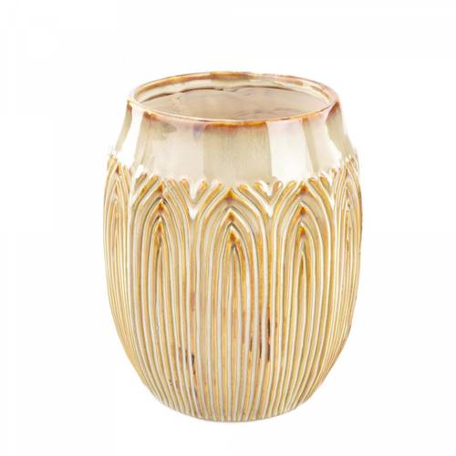 Keramik Vase Lotus creme D16.5cm H20cm