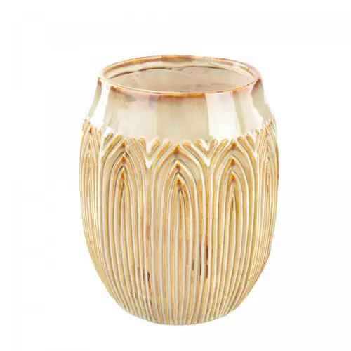 Keramik Vase Lotus creme D16.5cm H20cm