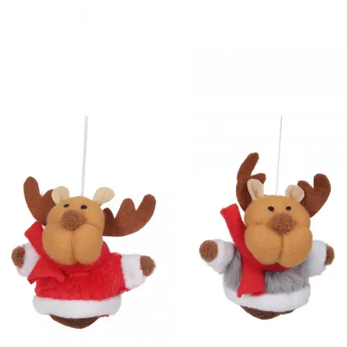 Hänger Rentier rot/grau mix D08cm