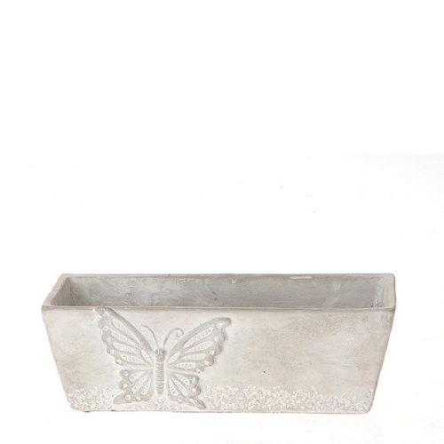 Keramik Übertopf Schmetterling 25.5x10x8.5cm