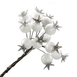 Beere auf Draht weiss D02cm x72