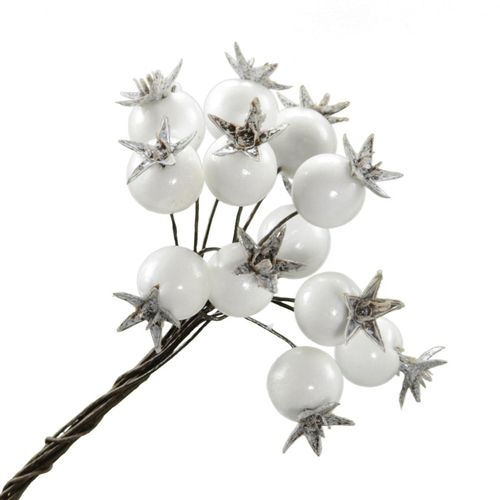 Beere auf Draht weiss D02cm x72