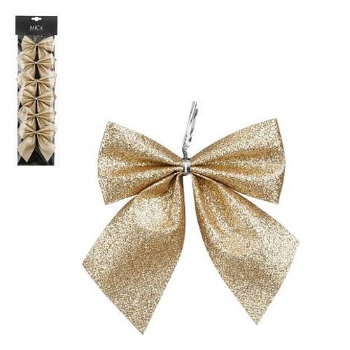 Schleife gold 10x12cm x6