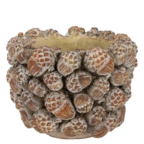 Beton Topf Tannenzapfen braun 17x17x13cm