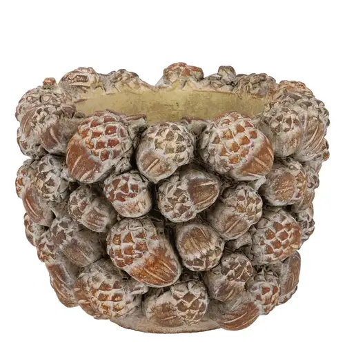 Beton Topf Tannenzapfen braun 17x17x13cm