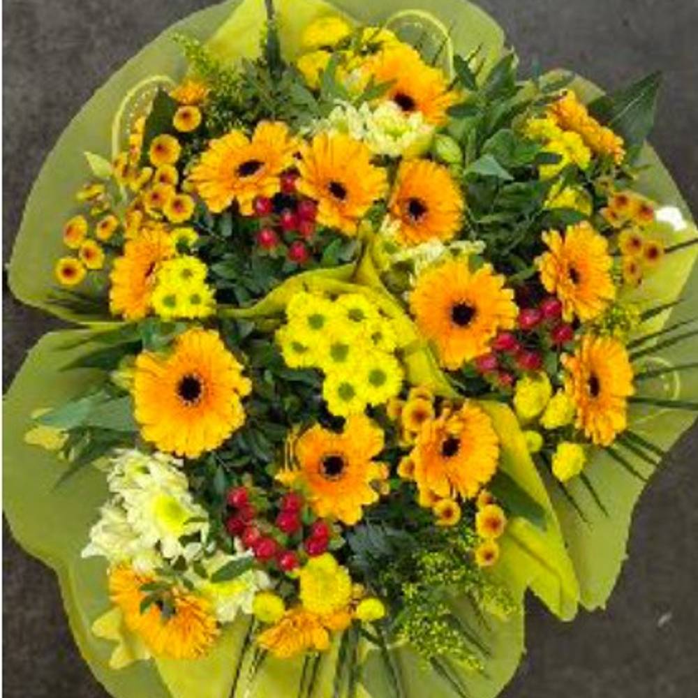 Strauß gelb mix Germini 18 Stiele 45cm