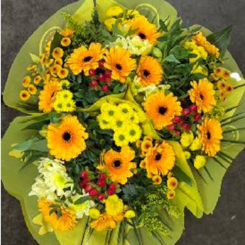 Strauß gelb mix Germini 18 Stiele 45cm