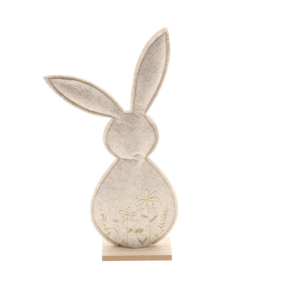 Deko Kaninchen Filz creme 12.5x05x32.5cm