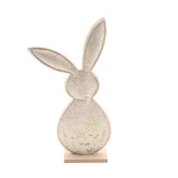 Deko Kaninchen Filz creme 12.5x05x32.5cm