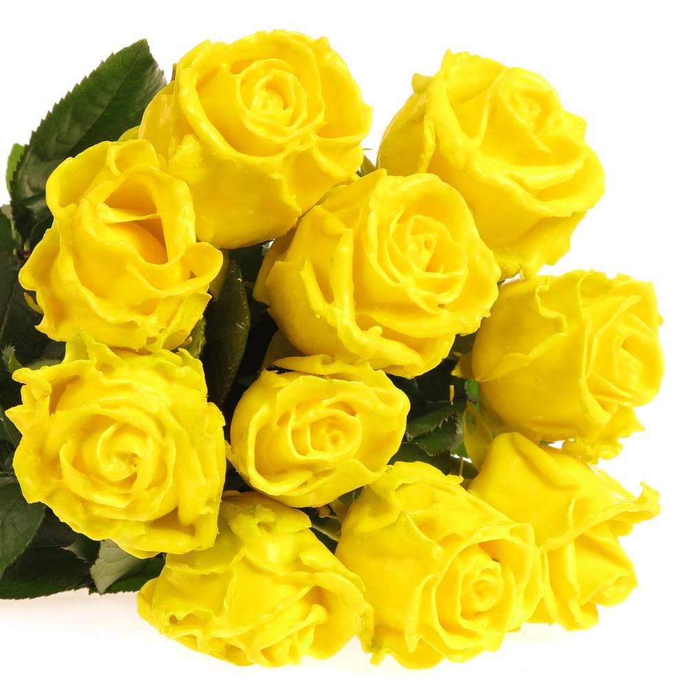 Rose gelb Wachs (W19) 70cm