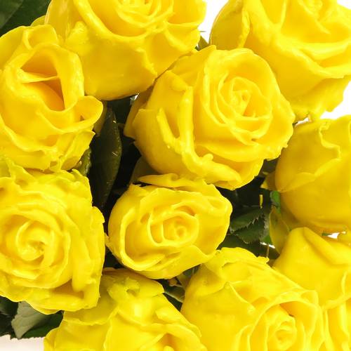 Rose gelb Wachs (W19) 70cm