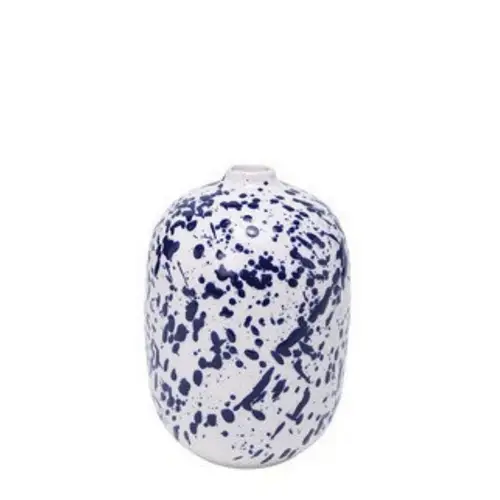Keramik Vase Kalamos blau D14cm H20cm