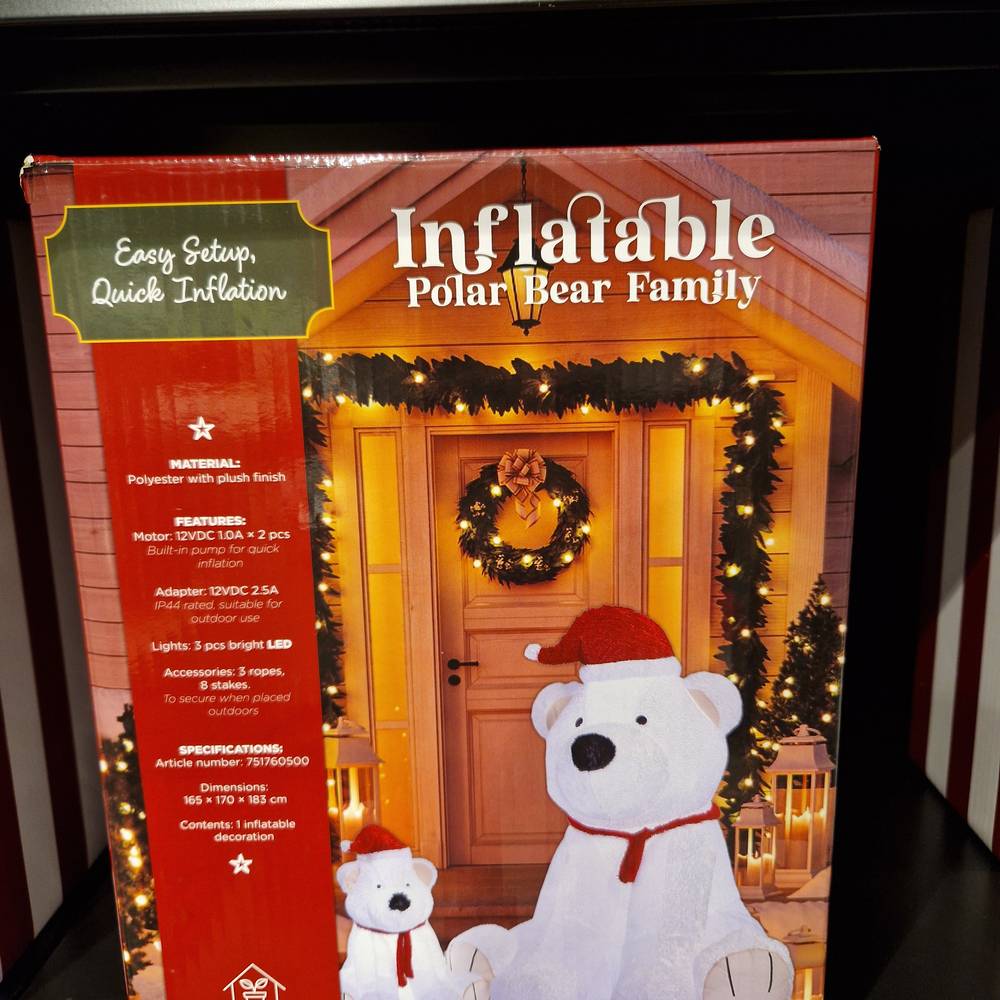 Aufblasbar Polar Bär LED 165x170x173cm +Motor