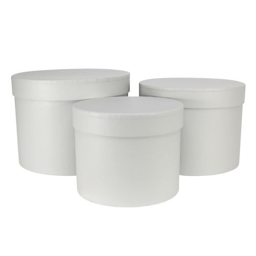 Hatbox Paris weiss Set von 3 D19cm H15cm