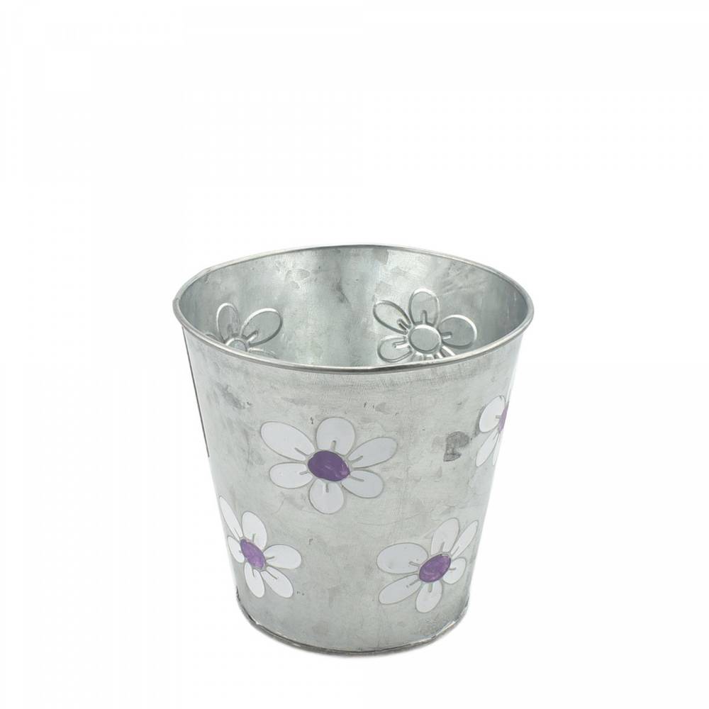 Zink Übertopf Betty lila D13cm H13cm