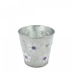 Zink Übertopf Betty lila D13cm H13cm
