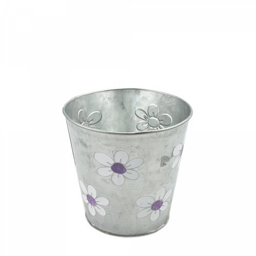 Zink Übertopf Betty lila D13cm H13cm