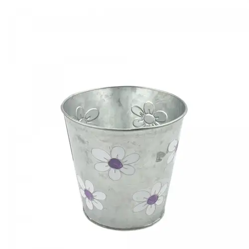 Zink Übertopf Betty lila D13cm H13cm