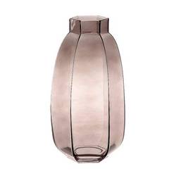 Glas grau Vase eckig taupe D16cm H31cm