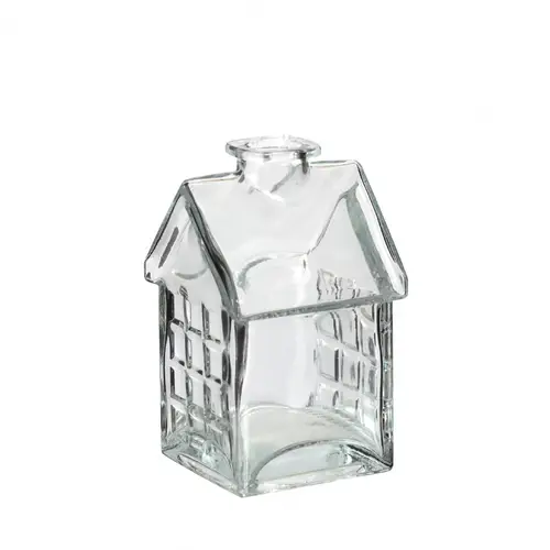 Glas Flasche Haus D02/07cm H12cm