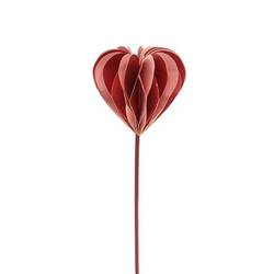 Herz faltbar auf Stab rot duo D07cm L50cm