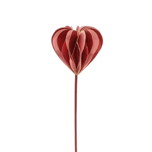 Herz faltbar auf Stab rot duo D07cm L50cm