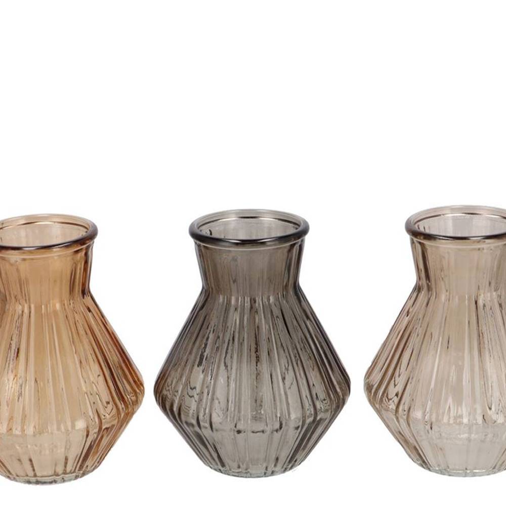 Glas Vase Roman Diamond mix braun D15cm H21cm