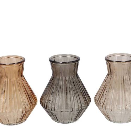 Glas Vase Roman Diamond mix braun D15cm H21cm